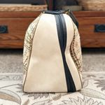 Vintage Bowling Bag Purse Handbag Carry On Mid Century Tweed Retro MCM Black Photo 3