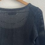 Hollister  Black Open Knit Squared Neck Wide Sleeve Top Small Photo 5