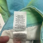 We Wore What  Womens 26 Flare Bell Denim Shorts Blue Green Tie Dye Stretch NWT Photo 5