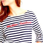 J.Crew Women's Hello, Sailor Striped 3/4 Sleeve Pullover T-Shirt Size Medium Photo 1