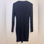 James Perse  Long Sleeves Crew Neck Ribbed Black Dress Size‎ M Photo 5