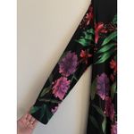 Women With Control Women's Black Long Sleeve Hi Low Hem Floral Shirt Size LP Photo 7