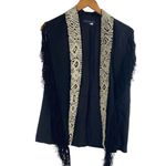 French Connection  Embroidered Tassel Vest Size 10 Black‎ and Cream Photo 4