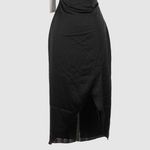 Wilfred Aritzia Saturn Satin Tie Waist Midi Dress Black XS Cocktail Photo 7