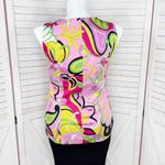 Nina Leonard  Paisley Retro Twill Sleeveless Tunic Top Pink Multi‎ 12 Photo 3