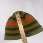 Patagonia Gorpcore Outdoor Knit Wool Green Striped Beanie Hat Cap Toboggan Photo 9