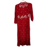 Free People Embroidered Fable Midi Rock N' Roll Red Dress Size XS Photo 2
