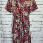 Angie Y2K  Floral Maxi Dress Vintage Women’s Medium Boho Short Sleeve Cottagecore Photo 0