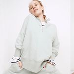 Madewell  Airyterry Sage Half Zip Oversized Sweatshirt Pullover Women size Small Photo 1