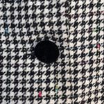 Vintage 90s Black White Houndstooth Blazer Jacket Velvet Collar Wool Blend 12 Photo 9