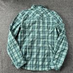Rei Shirt Button Up Metal Snap Women Small Long Sleeve Roll Tap Nylon Fishing Green Photo 2