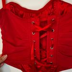 Red Ruched Strapless Corset Top Small Sexy Witchy WhimsyGoth Photo 3