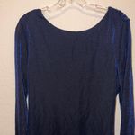 Elegant Navy Blue Shimmery Glittery Velvet Dress Size XL Photo 2