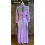 Size S//vintage 70s Purple Maxi dress with Victoria Style Lace Overlay Photo 2