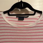 Ralph Lauren Sport | Pink  & White Striped Long Sleeved Basic T-Shirt Top Large Photo 1