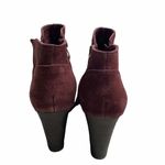 Franco Fortini  Annie Suede Wedge Heel Ankle Bootie Size 7.5 Plum Wine‎ Photo 1