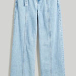 Madewell  Womens High Waisted Light Denim Wide Leg Belted Jeans - Size 33 Photo 0