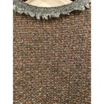 Betty Barclay Women’s Cardigan Ruffle Trim Brown Gray Knit Tweed Button Front Size M Photo 6