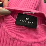 Lazy Oaf  Zippy Mouth Pink Ribbed Sweater Photo 3