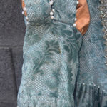 Renaissance Victorian and Edwardian Dress Gown costume Teal Gold XSmall Small Blue Size M Photo 6