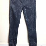 Mother The Looker Jeans sz 25 Stone Blue Glimmer Shimmer Jegging Low Rise Skinny Photo 2