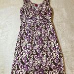 Merona Purple Cotton Splice-Neck Dress - M Photo 0