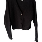 Cristina 70s‎ Vintage Wool Mohair Blend Cardigan Sweater Cropped V Neck Black L Size L Photo 0