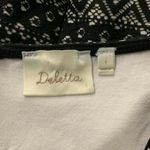 Anthropologie Deletta  Womens Multicolor Sculpted Lace Peplum Top Photo 3