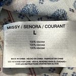 American Vintage Vintage America large tie front blouse blue paisley scarf print button close bk Photo 5