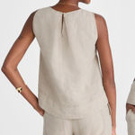 Madewell | NWT Linen Pleated Shell Top in Oat | Sz S Photo 0