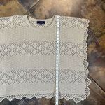 Lumiere Women’s Tan Knit Crochet Poncho Blouse One Size Size undefined Photo 7