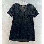 Spring + Mercer Velvet Legging Tee Medium Top V Neck Pocket Stretch Soft Black Photo 0