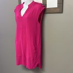 J.Crew Hot Pink Pullover High Low Viscose Dress w/ Pockets and Shoulder Tabs-Sm Photo 1