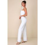 Lulus NWT  Devoted to Fun Ivory One-Shoulder Sleeveless Jumpsuit Classy Chic M Photo 6
