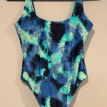 Aerie Blue tie dye‎  Cheekiest low back one piece swimsuit Photo 0