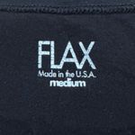 Flax  Solid Black Short Sleeve Cotton Round Neck Shirt Top Women’s Medium Photo 1