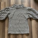 Ann Taylor  houndstooth mock neck puff sleeve shirt size XXSP Photo 0