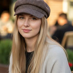 Angela and William women’s wool polyester cap, light academia Hat Gray Photo 0