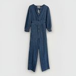 Madewell NEW $128 MSRP Straight Leg Denim Jumpsuit Utility Artsy Coveralls Sz 2 Photo 3