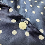 Victoria's Secret VTG Navy White Polka Dot Top XL Button Front Gold Label Photo 5
