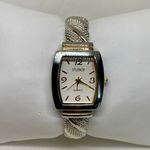 Studio women watch cuff bangle bracelet 25mm quartz two tone size 6” running Photo 0