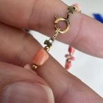 Vintage Pink Salmon Coral Shell Necklace Gold Tone Beads Estate Jewelry Orange Photo 4