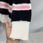 THML  Kirsten striped M knit sweater white pink black bold modern high neckline Photo 1