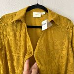 Anthropologie  Maeve Lydia Gold Floral Burnout Wrap Blouse NEW Size Medium Photo 5