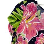 Ivy Road Black Pink Green Short Sleeve Floral Hibiscus Shirt Dress Blue Size M Photo 2