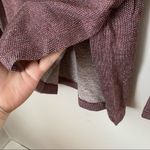 Max Studio  Tunic Hoodie Striped Hooded High/low Funnel Neck Burgundy Casual Cute Photo 3