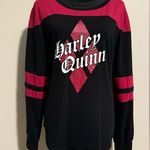 DC Comics EUC  Dark Red and Black Harley Quinn Graphic Long Sleeve Tee size 2XL Photo 0