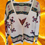 Outback Red  Cardigan with Aztec Design‎ Sweater  Size Small Photo 0