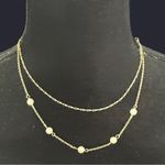 Lulus Gold Pearl and Paper Clip Chain Dainty Layered Necklace Photo 2