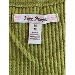 Free People NWT  Santa Clara Thermal Waffle Knit Cotton Top Size M Green Furngull Photo 5